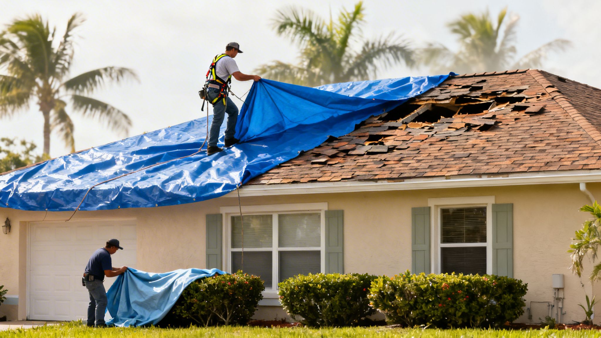 roof replacement contractor installing new shingles in Palm Beach and Broward Counties Florida